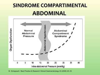 SINDROME COMPARTIMENTALSINDROME COMPARTIMENTAL
ABDOMINALABDOMINAL
W. Scheppach / Best Practice & Research Clinical Gastroenterology 23 (2009) 25–33
 