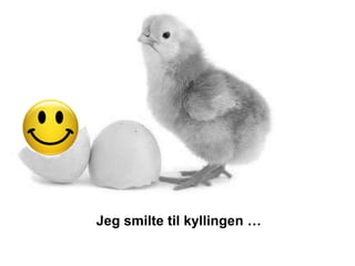 Jeg smilte til kyllingen …
 