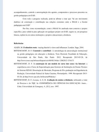 SELF-EVALUATION AS A TOOL FOR DISTANCE EDUCATION