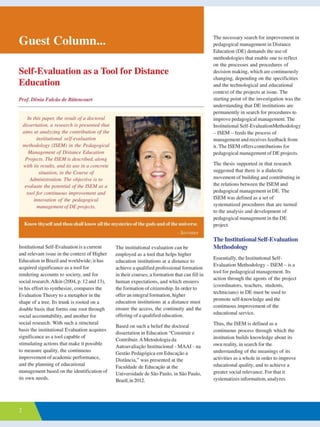 SELF-EVALUATION AS A TOOL FOR DISTANCE EDUCATION