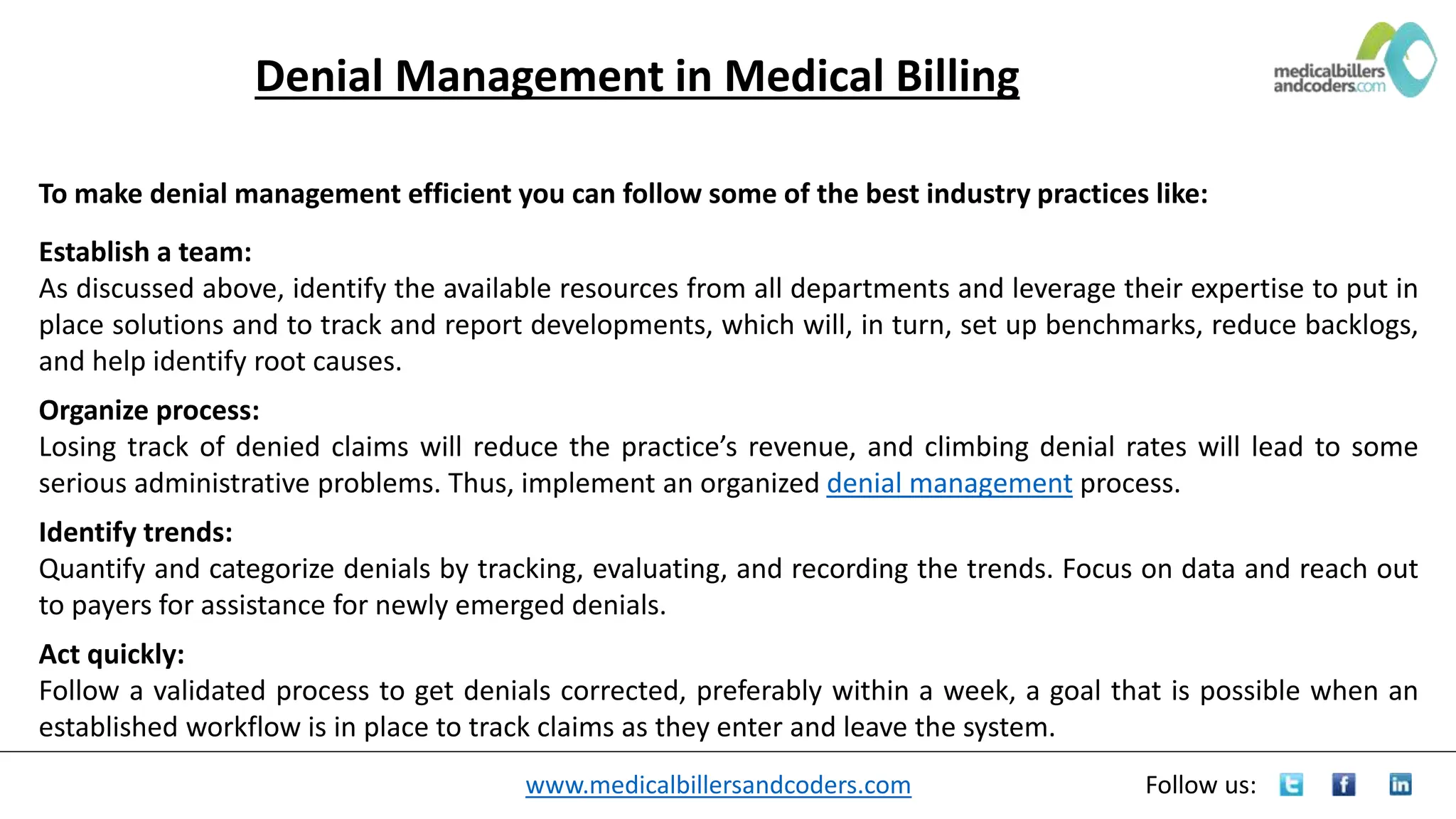 Top 10 Denials In Medical Billing Denial Management in Medical Billing.pptx