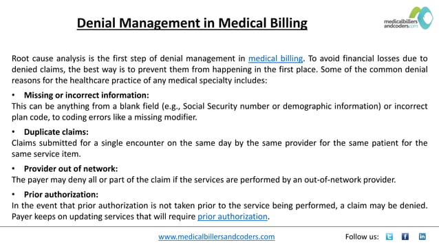 Top 10 Denials In Medical Billing Denial Management in Medical Billing.pptx