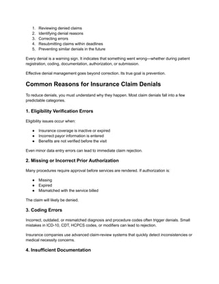 Medical Denial Sop Example.pdf Denial Management in Medical Billing.pdf