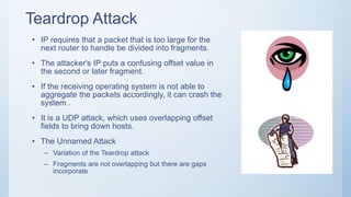 Teardrop Attack Example Denial of service | PPTX