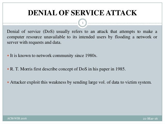 Research paper on denial of service attack