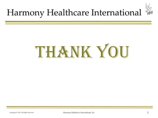 Denials Management:
From ADR to ALJ
HARMONY UNIVERSITY
The Provider Unit of
Harmony Healthcare International, Inc. (HHI)
Presented by:
Carrie Mullin OTR/L
Director of Denial Management
and
Elisa Bovee, MS OTR/L
Vice President of Operations

 