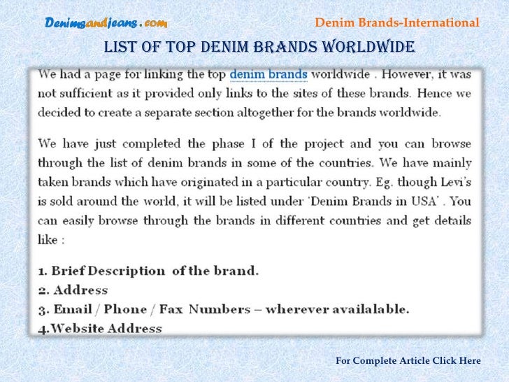 international denim brands