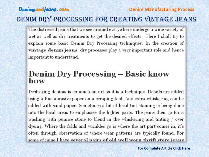 Denim Production Process