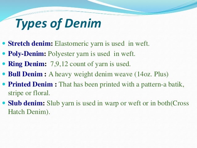 different types of denim fabric