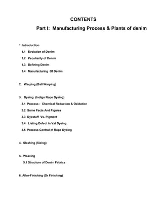 Denim process internship report | PDF