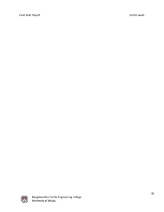 Final Year Project Denim wash
83
Bangabandhu Textile Engineering college
University of Dhaka
 