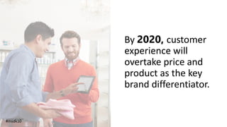 By 2020, customer
experience will
overtake price and
product as the key
brand differentiator.
Customers 2020 Report
#msdk10
 