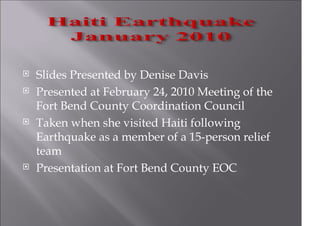 Denise Davis' Pictures from the Haiti Earthquake