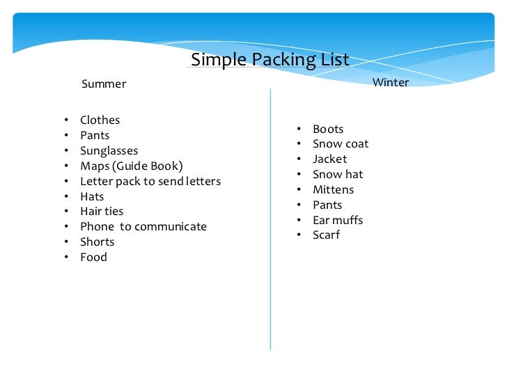 denmark powerpoint 2 simple packing list