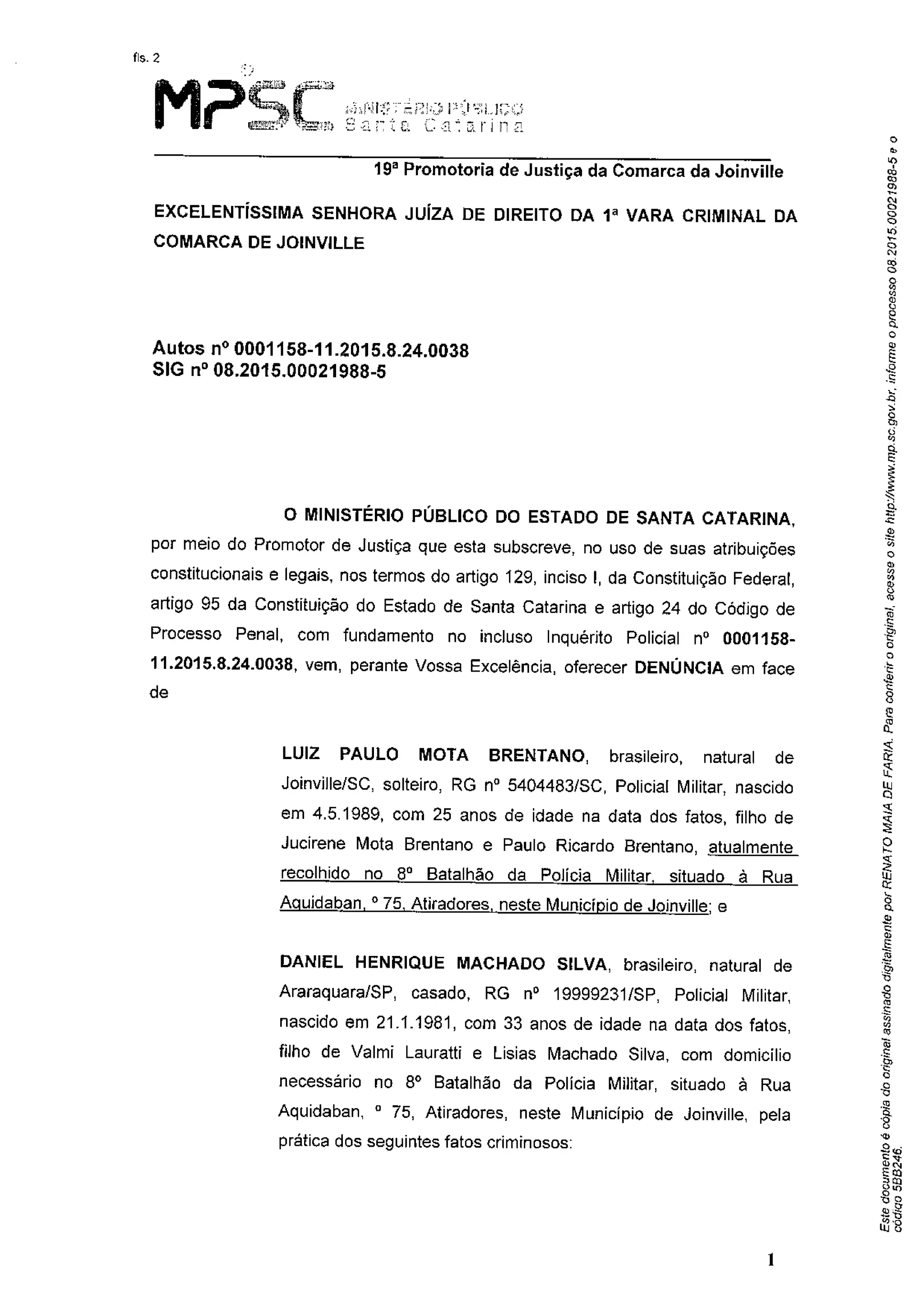 MPSC denuncia dois policiais militares pelo crime de tortura