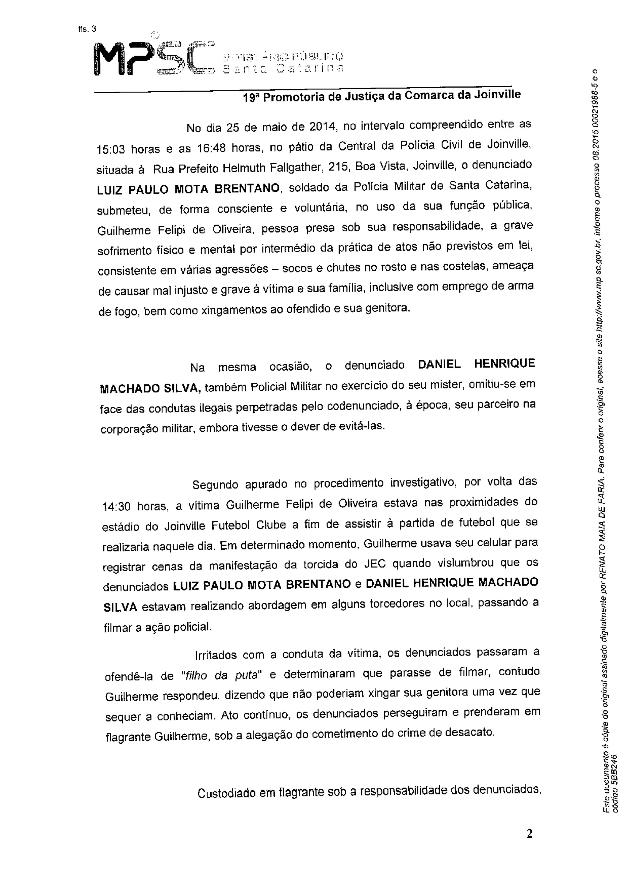 MPSC denuncia dois policiais militares pelo crime de tortura