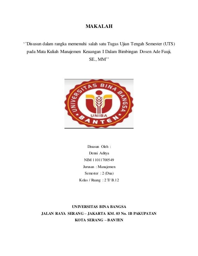 Makalah Manajemen Keuangan 1