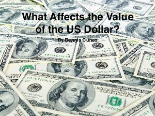 What Affects the Value
of the US Dollar?
By Dennis Cuneo
 