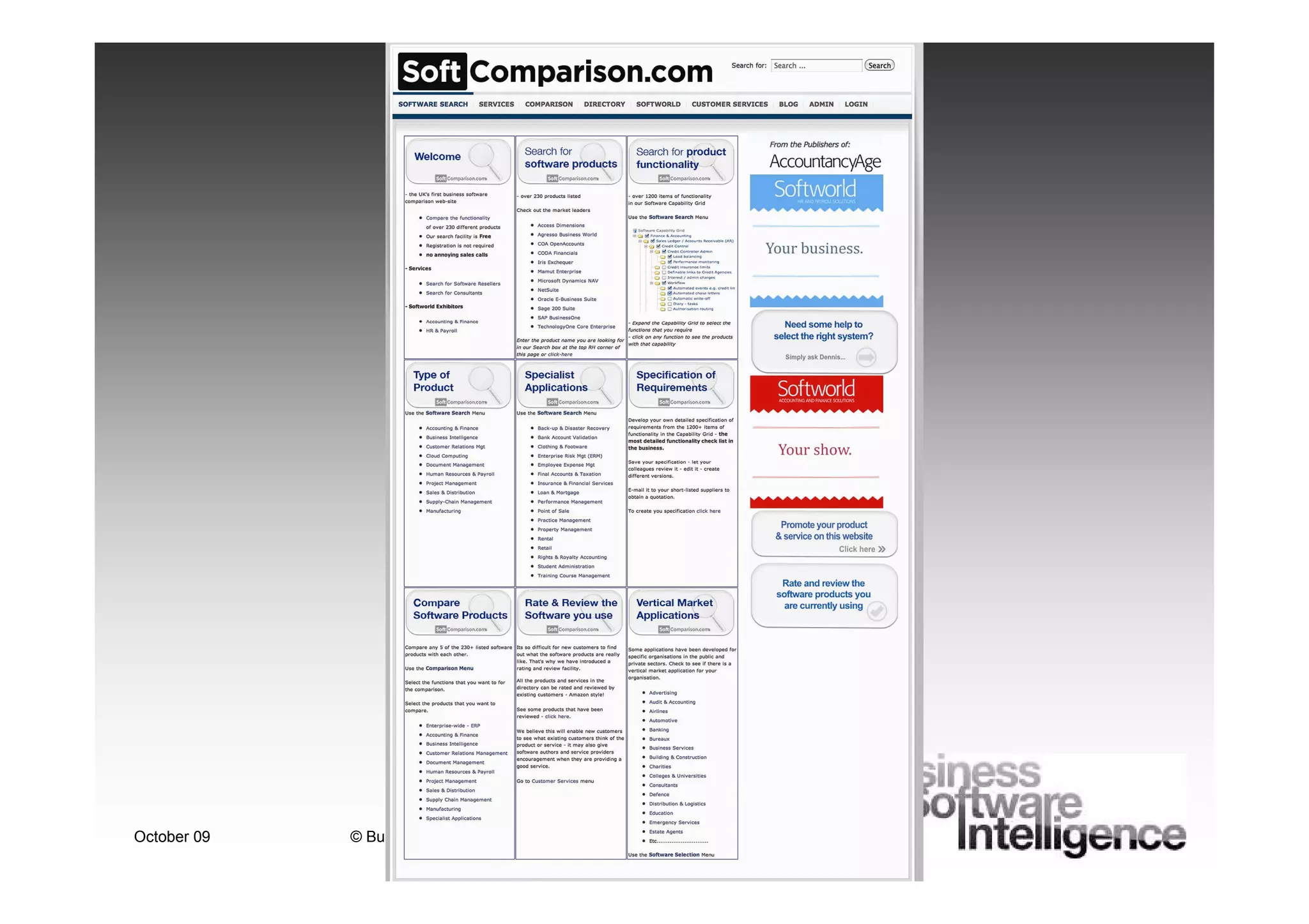 October 09   © Business Software Intelligence Ltd   Slide 29
 