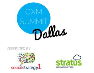 CXM


                    las
      SUMMIT

               D al
PRESENTED BY
 