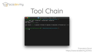 Tool Chain
Francesco Sciuti
https://www.acadevmy.it/intro
 