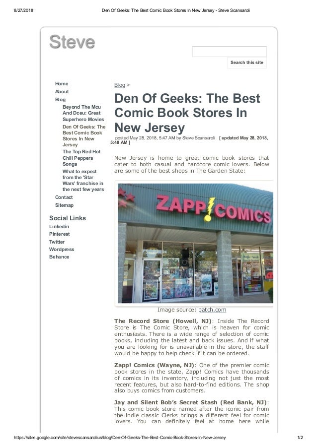 Den Of Geeks The Best Comic Book Stores In New Jersey