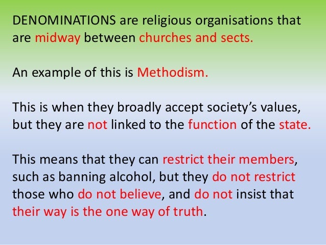 Denomination Mean Denomination Mean