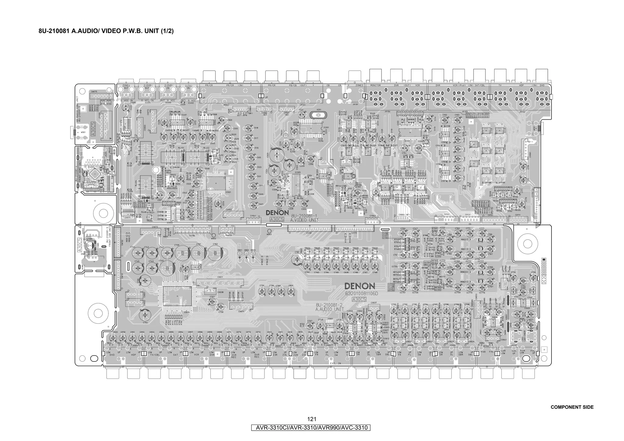 8U-210081 A.AUDIO/ VIDEO P.W.B. UNIT (1/2)




                                                                                   COMPONENT SIDE

                                                             121
                                             AVR-3310CI/AVR-3310/AVR990/AVC-3310
 