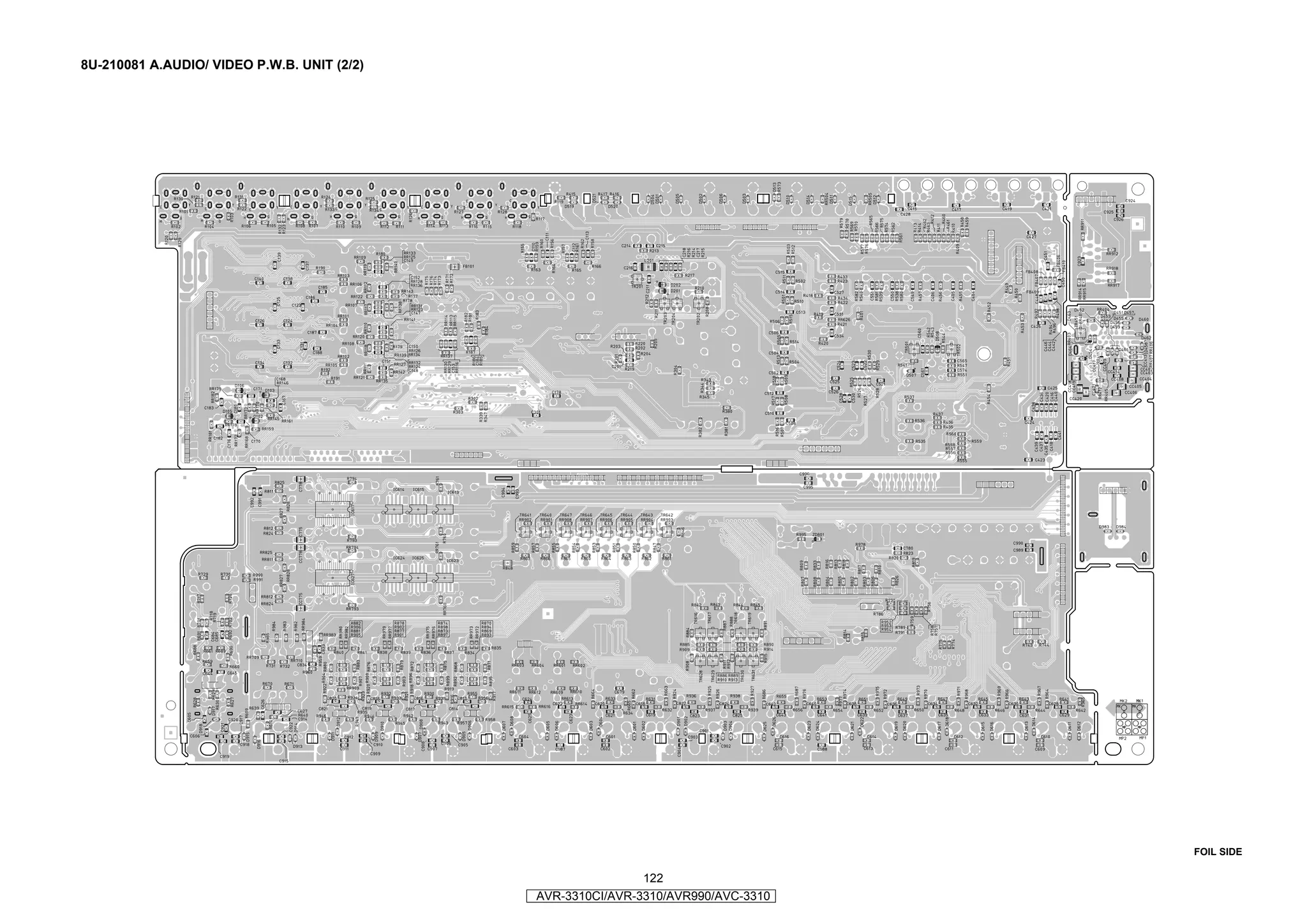 8U-210081 A.AUDIO/ VIDEO P.W.B. UNIT (2/2)




                                                                                   FOIL SIDE

                                                             122
                                             AVR-3310CI/AVR-3310/AVR990/AVC-3310
 