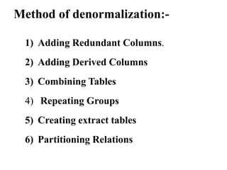 Denormalization | PPTX