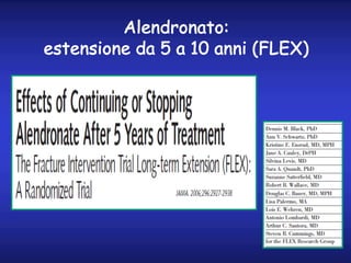 Alendronato:
estensione da 5 a 10 anni (FLEX)
 