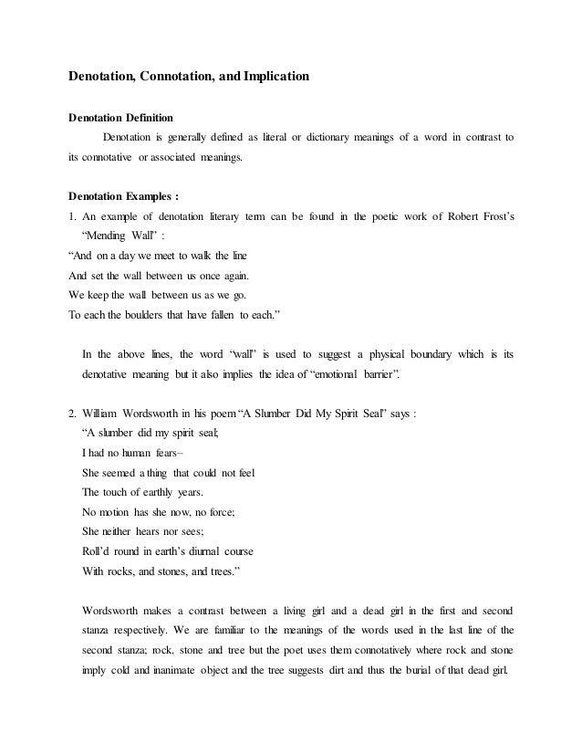 Denotation, Connotation, and Implication