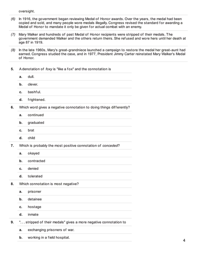 Denotation and Connotation Exercises | PDF
