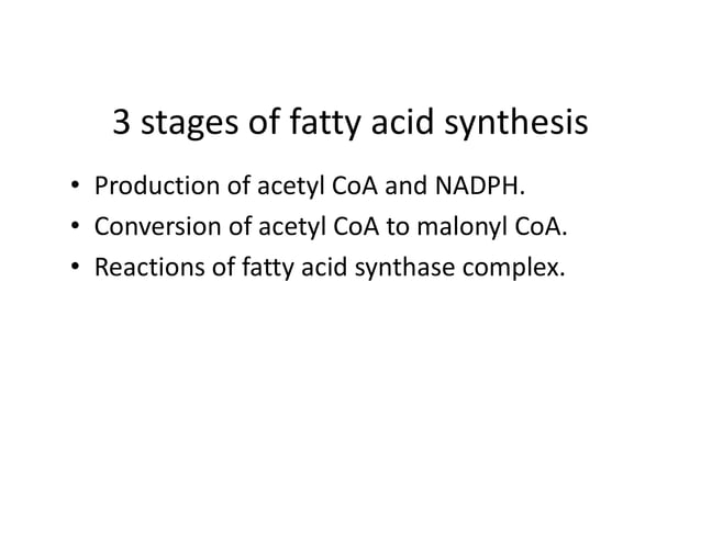 De Novo Synthesis of fatty acids | Biosynthesis Of Fatty Acids | | PDF