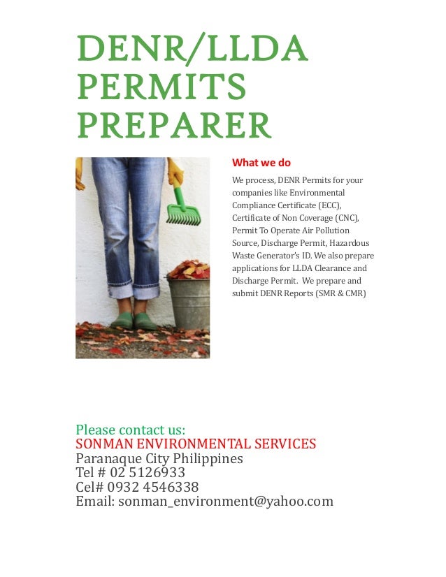 Denr permits preparer
