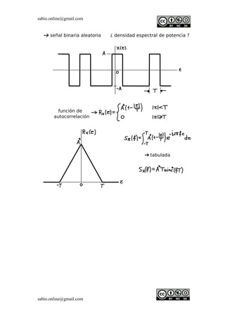 Densidad espectral de potencia de una señal binaria aleatoria | PDF