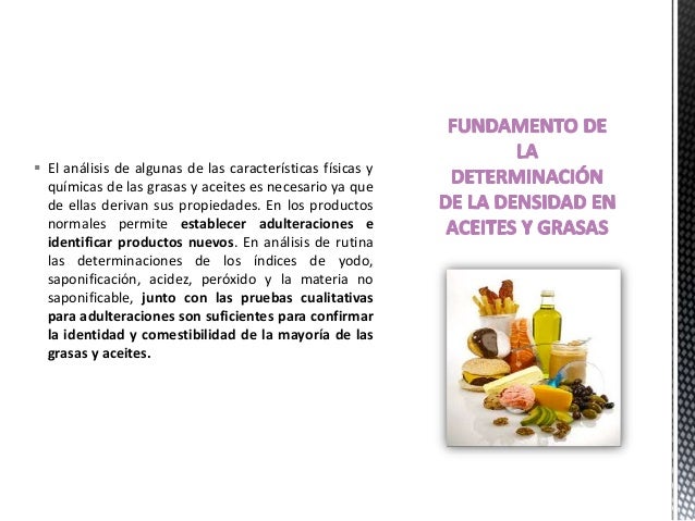 Combustible De Origen Vegetal Y Grasa Animal Densidad de los aceites y grasas