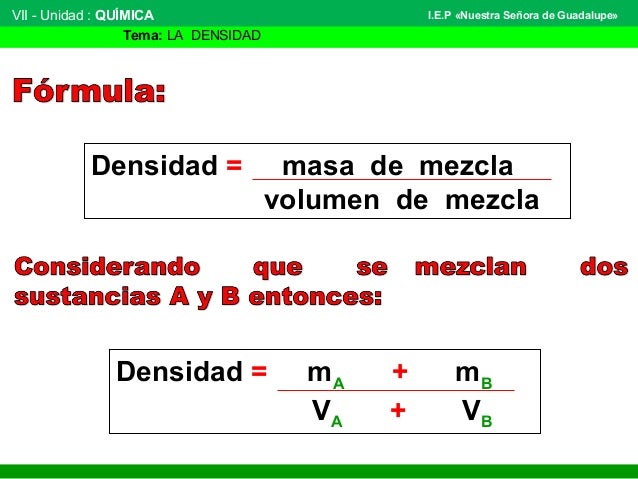 Densidad de una mezcla