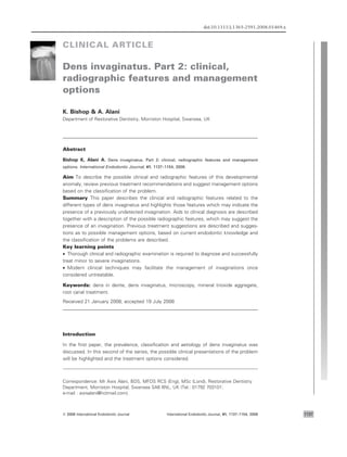 PDF] Management of Type I I I Dens Invag inatus in a Mandibu lar