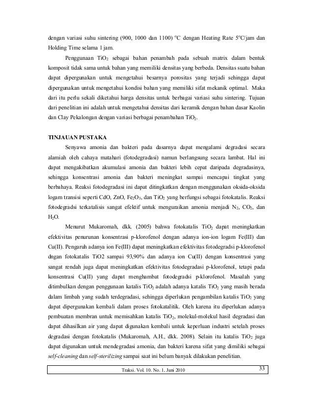 Densitas ubin keramik terfotokatalis ti o2