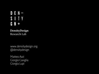 www.densitydesign.org
@densitydesign

Matteo Azzi
Giorgio Caviglia
Giorgia Lupi
 