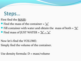 Density Lab Overview | PPT