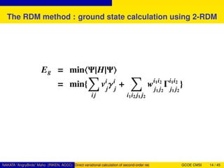 Direct variational calculation of second-order reduced density matrix ...