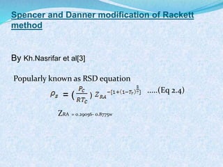 Equation For Rsd Density of liquid refrigerants | PPTX