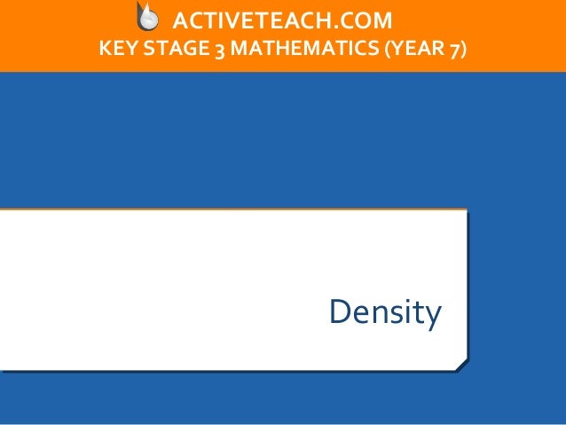 Maths Lesson on Calculating Density