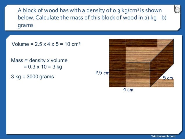 Maths Lesson On Calculating Density