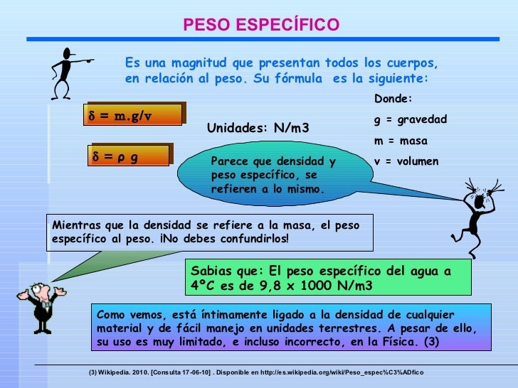 Densidad y Peso Especifico Densidad y Peso Especifico