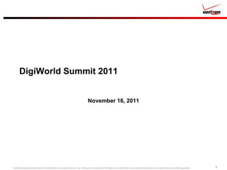 DigiWorld Summit 2011 November 16, 2011 