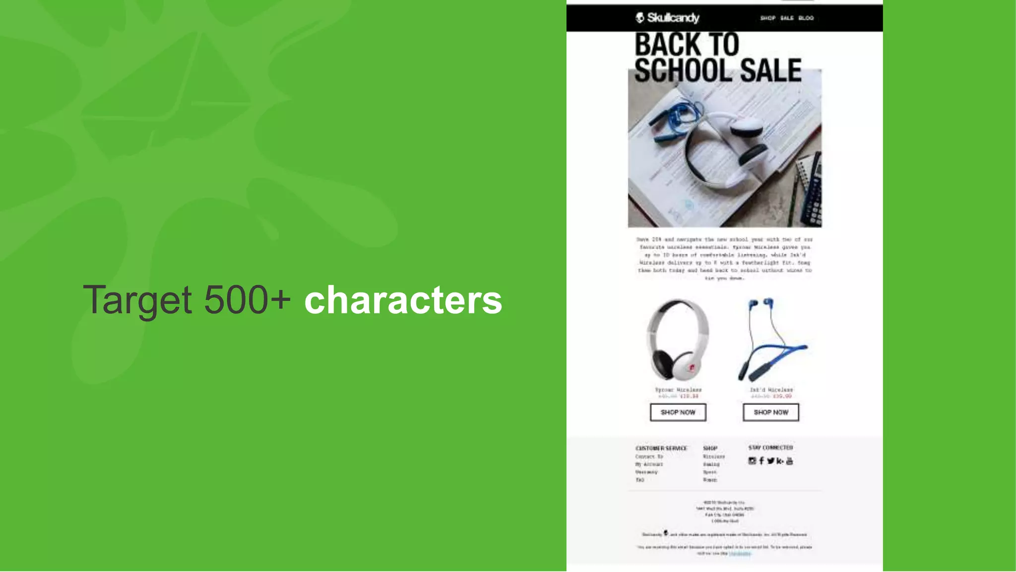 Target 500+ characters
 