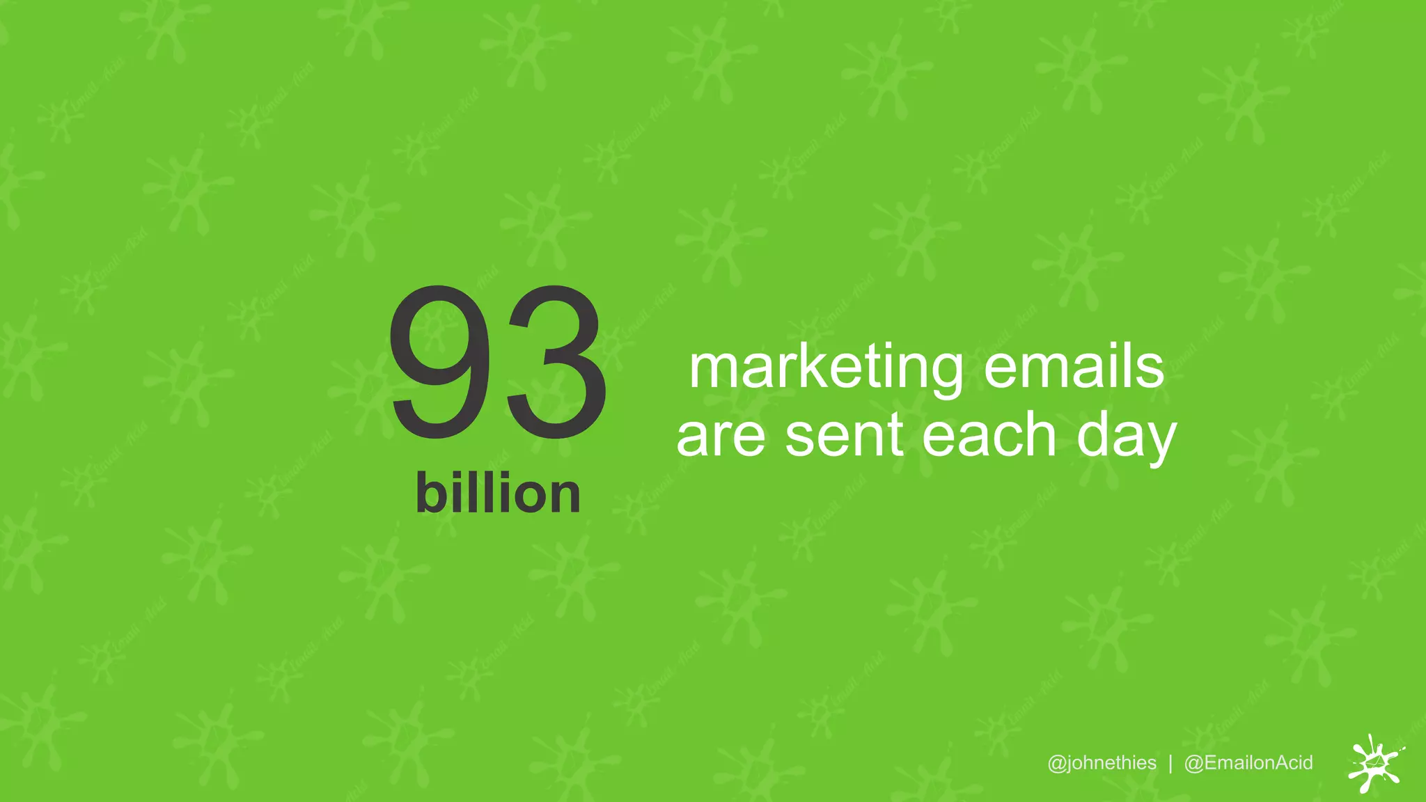 marketing emails
are sent each day
@johnethies | @EmailonAcid
billion
93
 